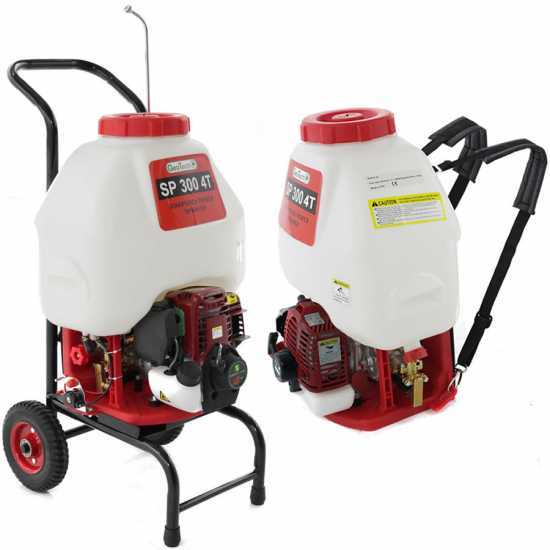 GeoTech SP 300 4T - Petrol Sprayer Pump - Shoulder Strap +Trolley - 4-stroke Petrol 