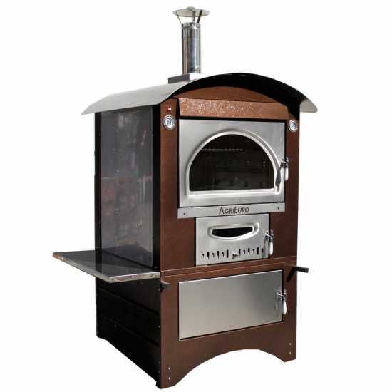 AgriEuro Maximus 80 Deluxe EXT Inox Outdoor Steel Wood-fired Oven - Copper Enameling