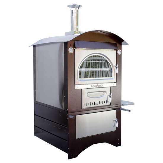 AgriEuro Maximus 100 Deluxe EXT Inox Outdoor Steel Wood-fired Oven - copper enameling