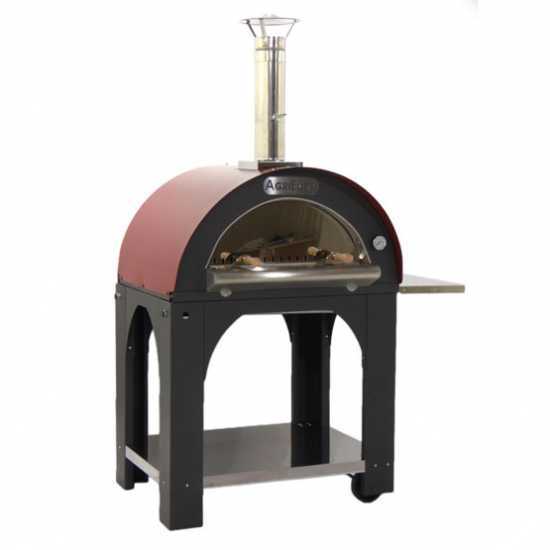 AgriEuro Top-Line Cibus Red - Outdoor Wood-fired Pizza Oven 80x60 - 4 Pizzas