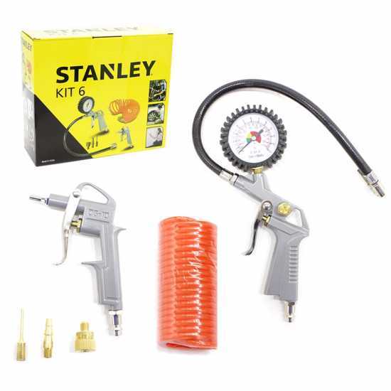 Pneumatic tool kit for air compressors - 6 accessories - Stanley