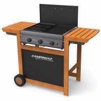Campingaz 3 Series Adelaide 3 Woody Dualgas Gas or Methane Grill with Grid, Griddle and 3 Burners