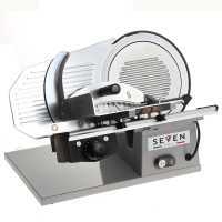 Seven Italy PS 250 PRO Silver - Meat Slicer with 250 mm Blade - Sharpener Included - 180W