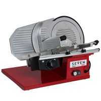 Seven Italy PS 250 PRO Red - Meat Slicer with 250 mm Blade - Sharpener Included - 180W