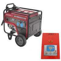 Honda EM 5500CXS - 5.5 kW Wheeled Petrol Power Generator with AVR - DC 5 kW Single-phase + ATS