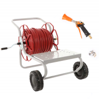 Spraying Hose Reel with Rounded Cart &ndash;100 mt -  40 bar &ndash; with handgun for tall trees