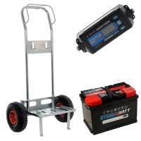 Full kit: Volpi trolley + 100 Ah battery + Telwin TOURING 18 battery charger