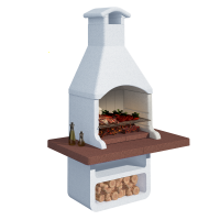 Linea VZ Portorotondo  - Wood and Charcoal Masonry Barbecue