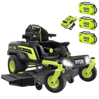 Ryobi ZTRX137 - Battery-Powered Zero Turn Riding-On Mower - 72V/20Ah - 107cm cutting - 2in1