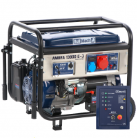 BullMach AMBRA 13800 E-3 - Petrol-powered Wheeled Generator with 10 kW AVR - Continuous 9 kW Three-phase + ATS