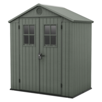 Keter Darwin Green - Garden Shed - with Front Windows - 190x122x221 cm