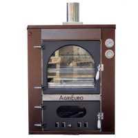 AgriEuro Top-Line Magnus 80 Deluxe INC Inox - Built-in Wood-fired Steel Oven - Coppered Enamel