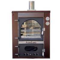 AgriEuro Top-Line Magnus 100 Deluxe INC Inox - Built-in Wood-fired Steel Oven - Coppered Enamel