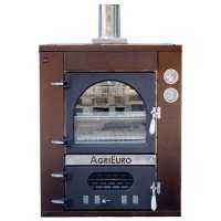 AgriEuro Medius 60 Deluxe INC Stainless Steel Built-in Wood-fired Oven - coppered enamel