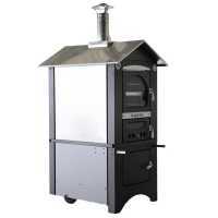 AgriEuro Medius 80 EXT Inox Outdoor Steel Wood-fired Oven - ventilated, roof and inox panels