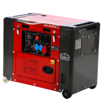 GeoTech Pro DGP8000SE-3 - 6 kW Wheeled Silenced Diesel Power Generator with AVR - DC 5.5 kW Three-phase 